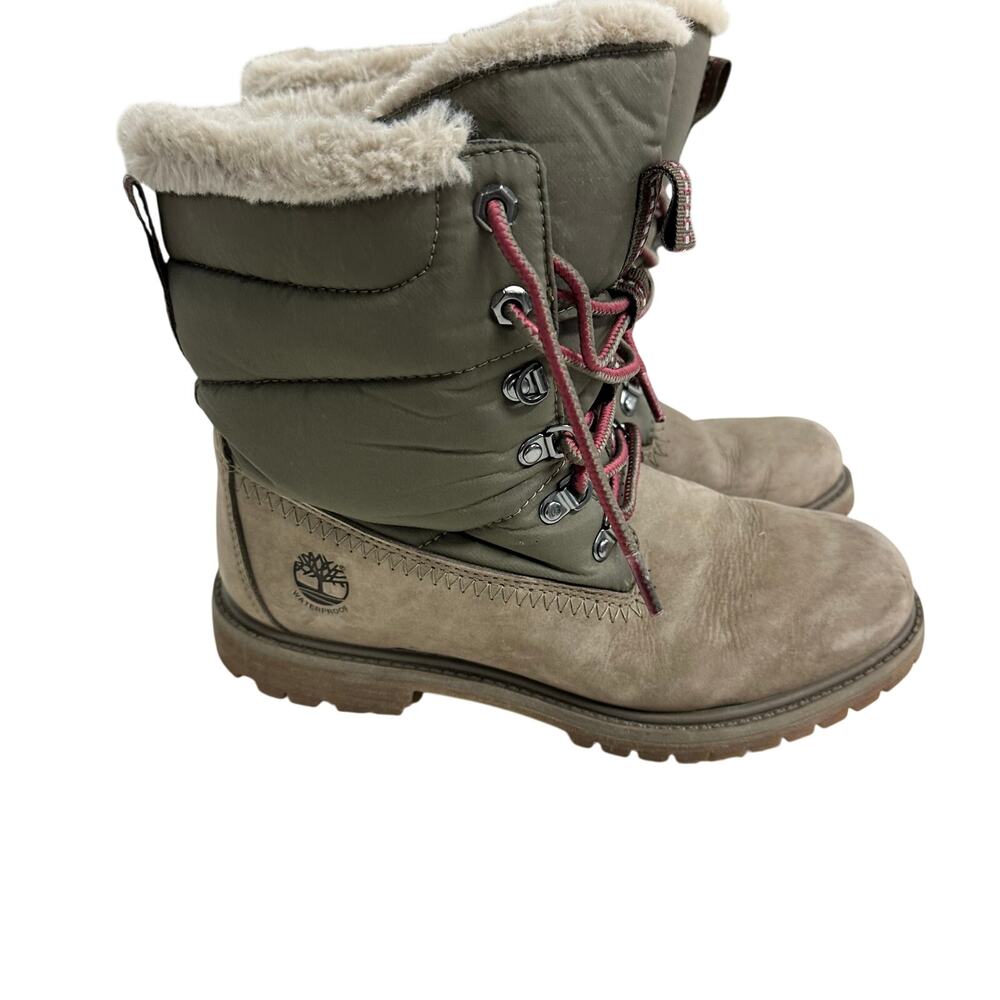 Women's Timberland Premium 6-Inch Puffer Waterproof Boots Olive-Size 8